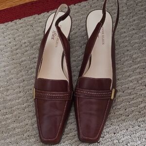 Anne Klein Women's Dark Brown Slingback Flats